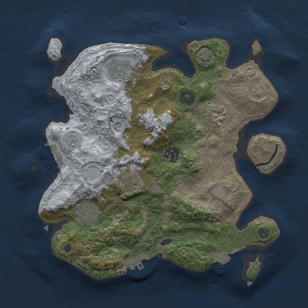 Rust Map: Procedural Map, Size: 3000, Seed: 20535, 13 Monuments