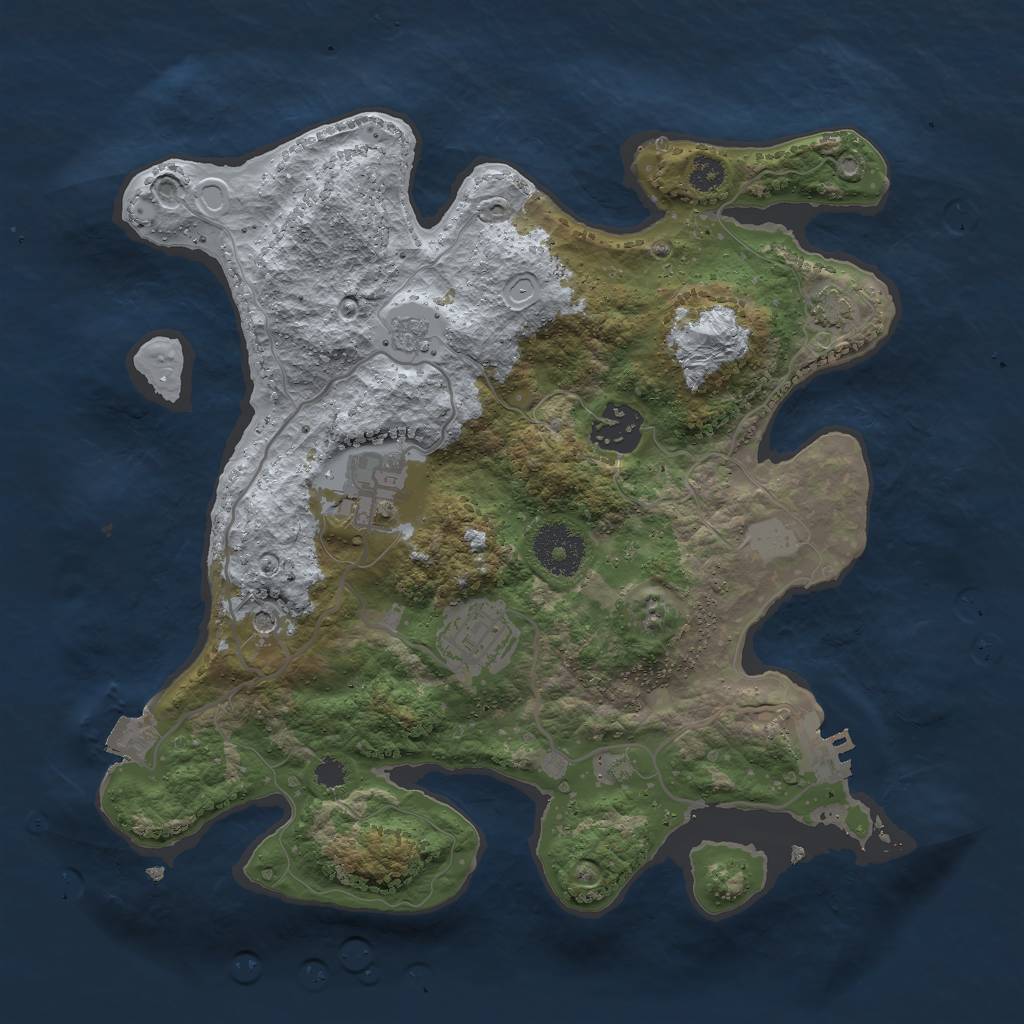 Rust Map: Procedural Map, Size: 3000, Seed: 755, 10 Monuments
