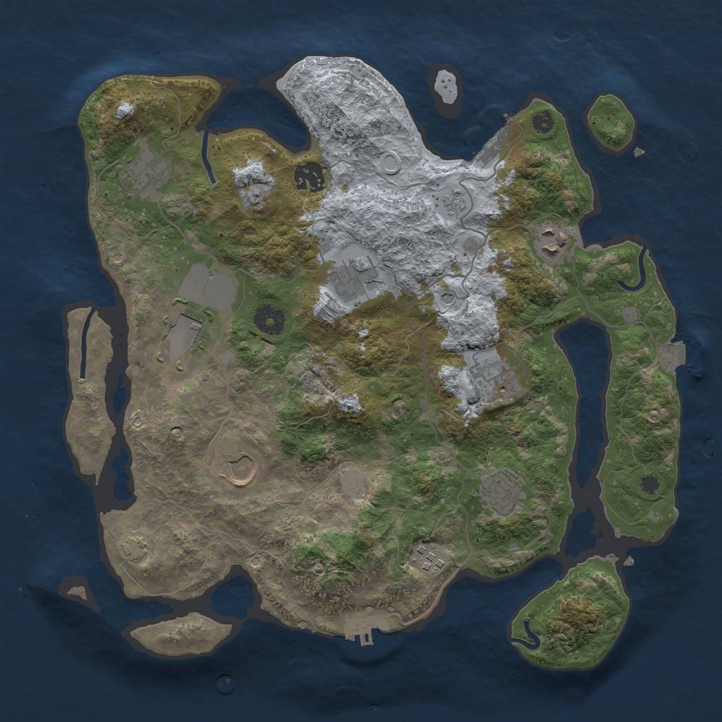 Rust Map: Procedural Map, Size: 3500, Seed: 90307632, 17 Monuments