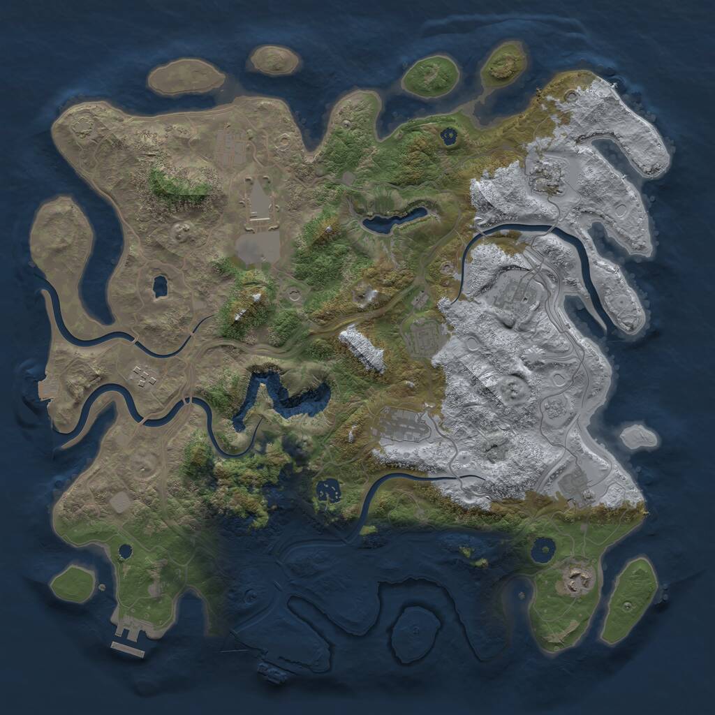 Rust Map: Procedural Map, Size: 4250, Seed: 1643001769, 16 Monuments