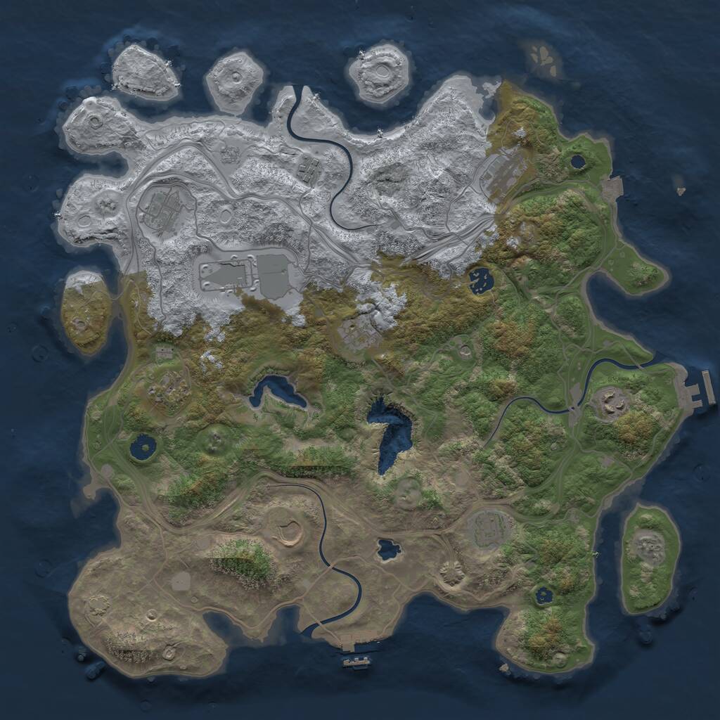 Rust Map: Procedural Map, Size: 4250, Seed: 1834432157, 16 Monuments