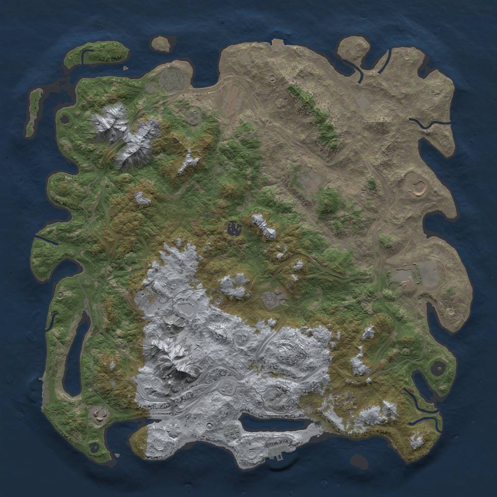 Rust Map: Procedural Map, Size: 5000, Seed: 1339095629, 19 Monuments