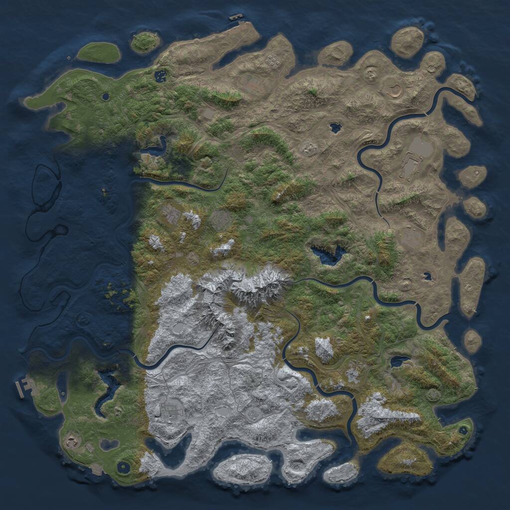 Rust Map: Procedural Map, Size: 6000, Seed: 1802774396, 17 Monuments