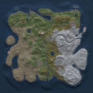 Thumbnail Rust Map: Procedural Map, Size: 3500, Seed: 200460698, 13 Monuments