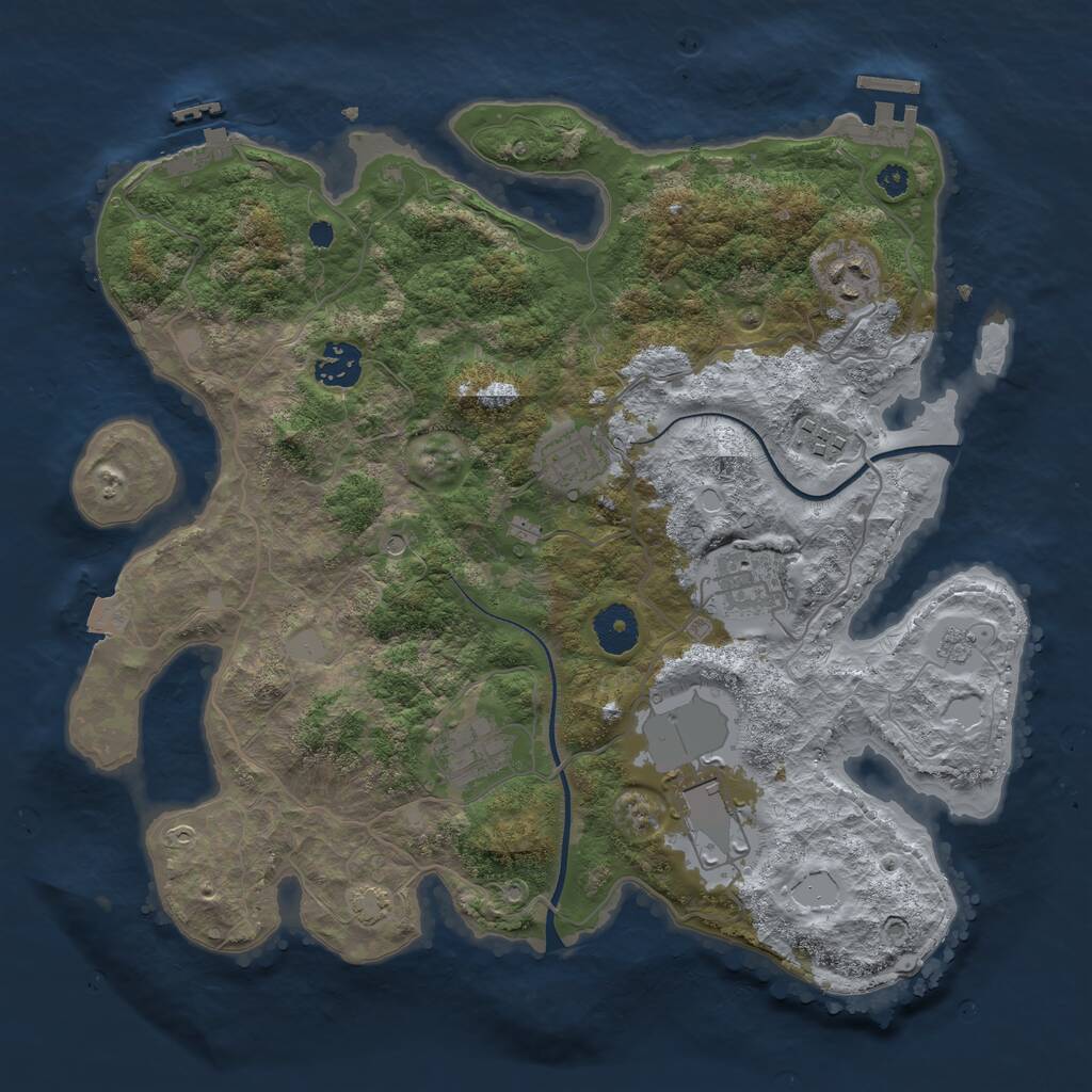 Rust Map: Procedural Map, Size: 3500, Seed: 200460698, 13 Monuments