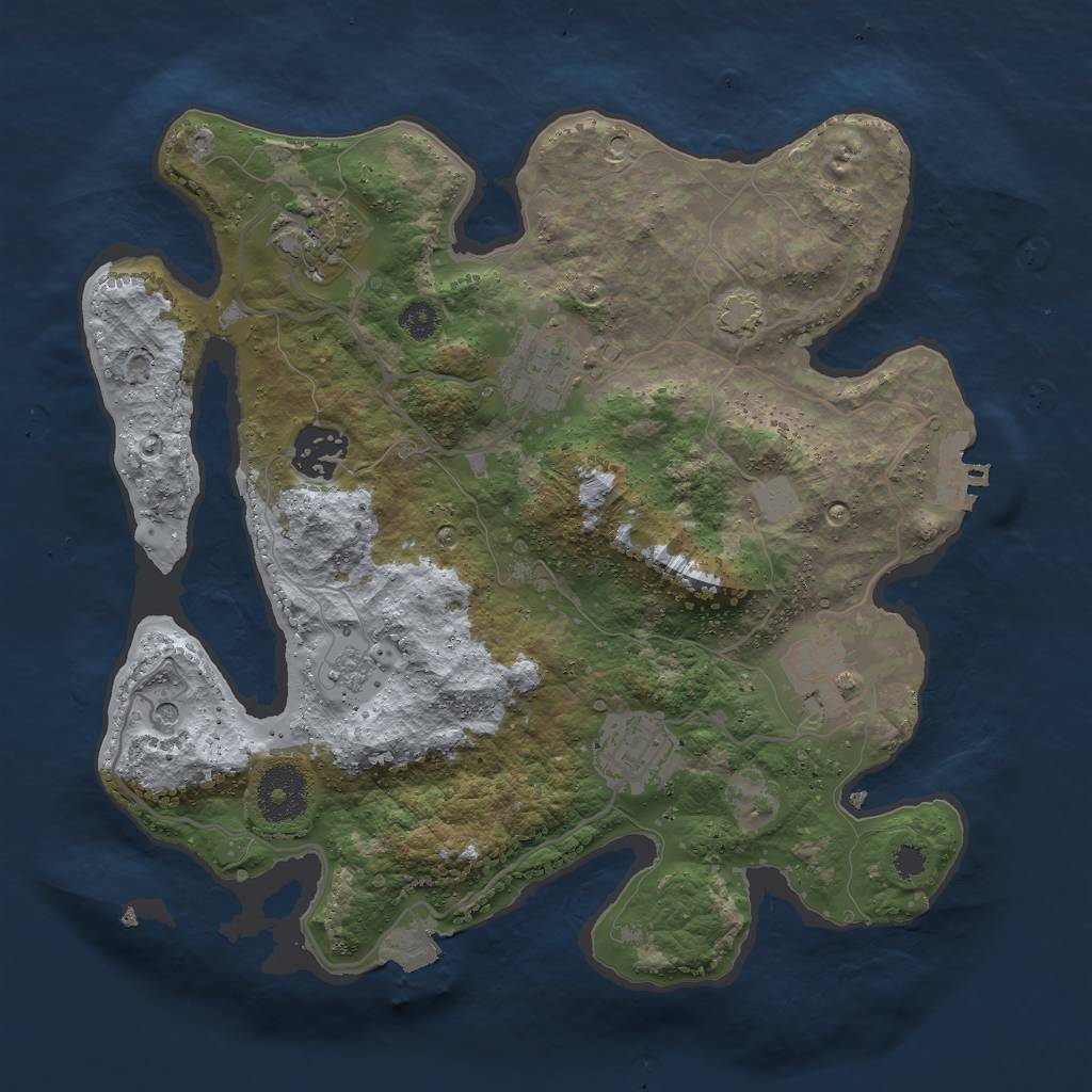 Rust Map: Procedural Map, Size: 3000, Seed: 960, 12 Monuments