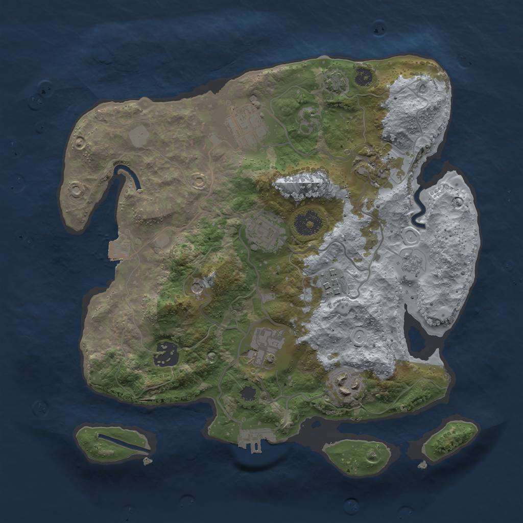 Rust Map: Procedural Map, Size: 3000, Seed: 5397, 14 Monuments
