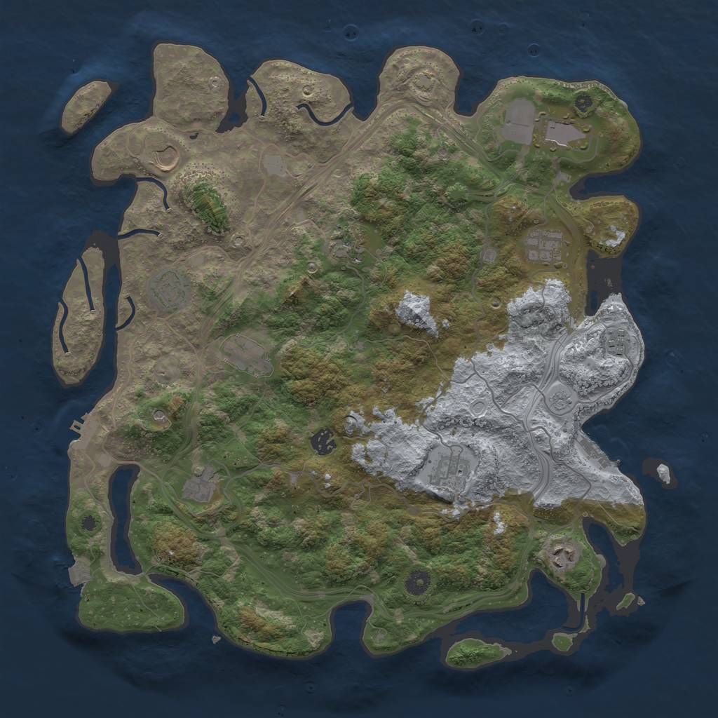 Rust Map: Procedural Map, Size: 4250, Seed: 2082965270, 19 Monuments