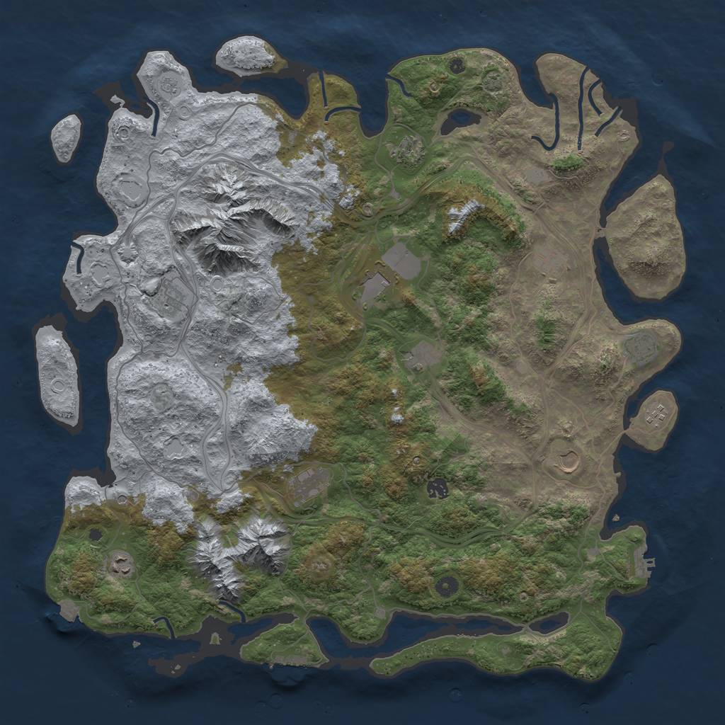 Rust Map: Procedural Map, Size: 5000, Seed: 3111969, 19 Monuments