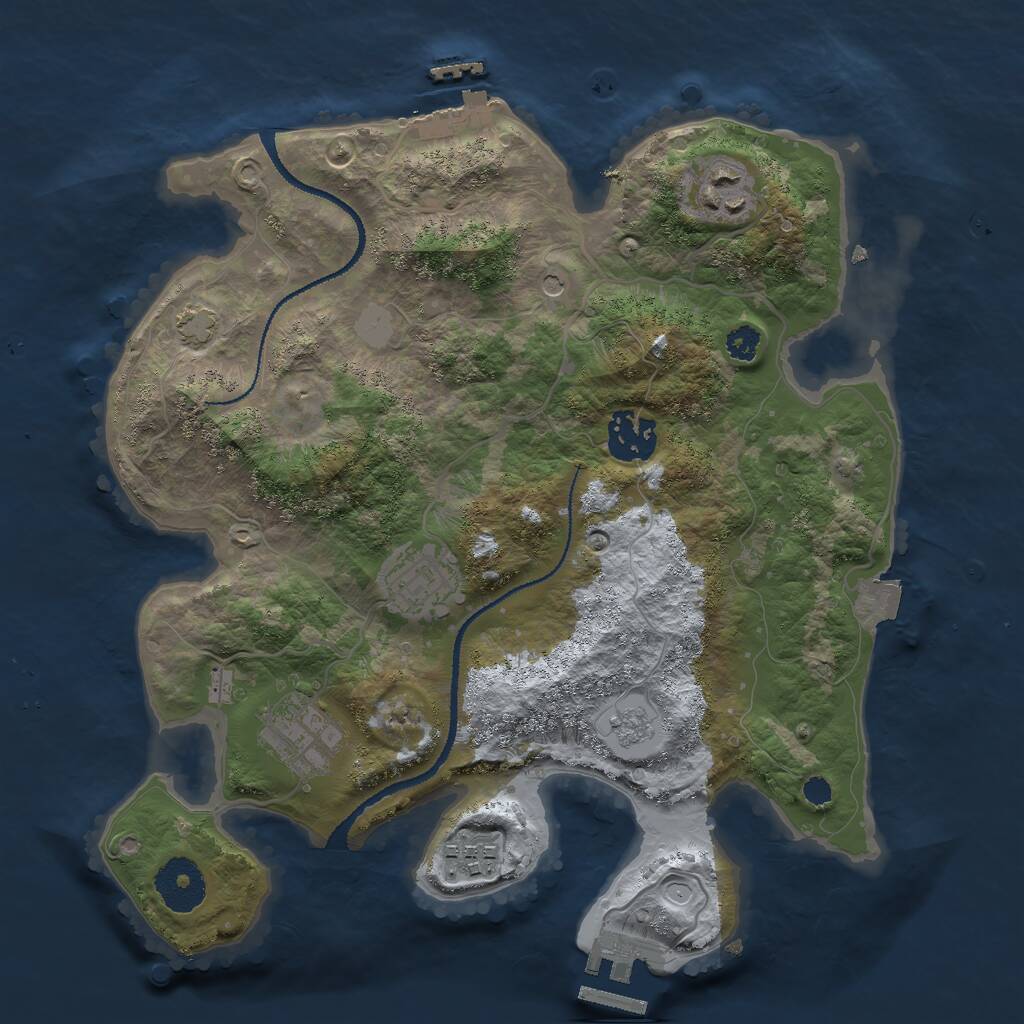 Rust Map: Procedural Map, Size: 3000, Seed: 31717, 11 Monuments