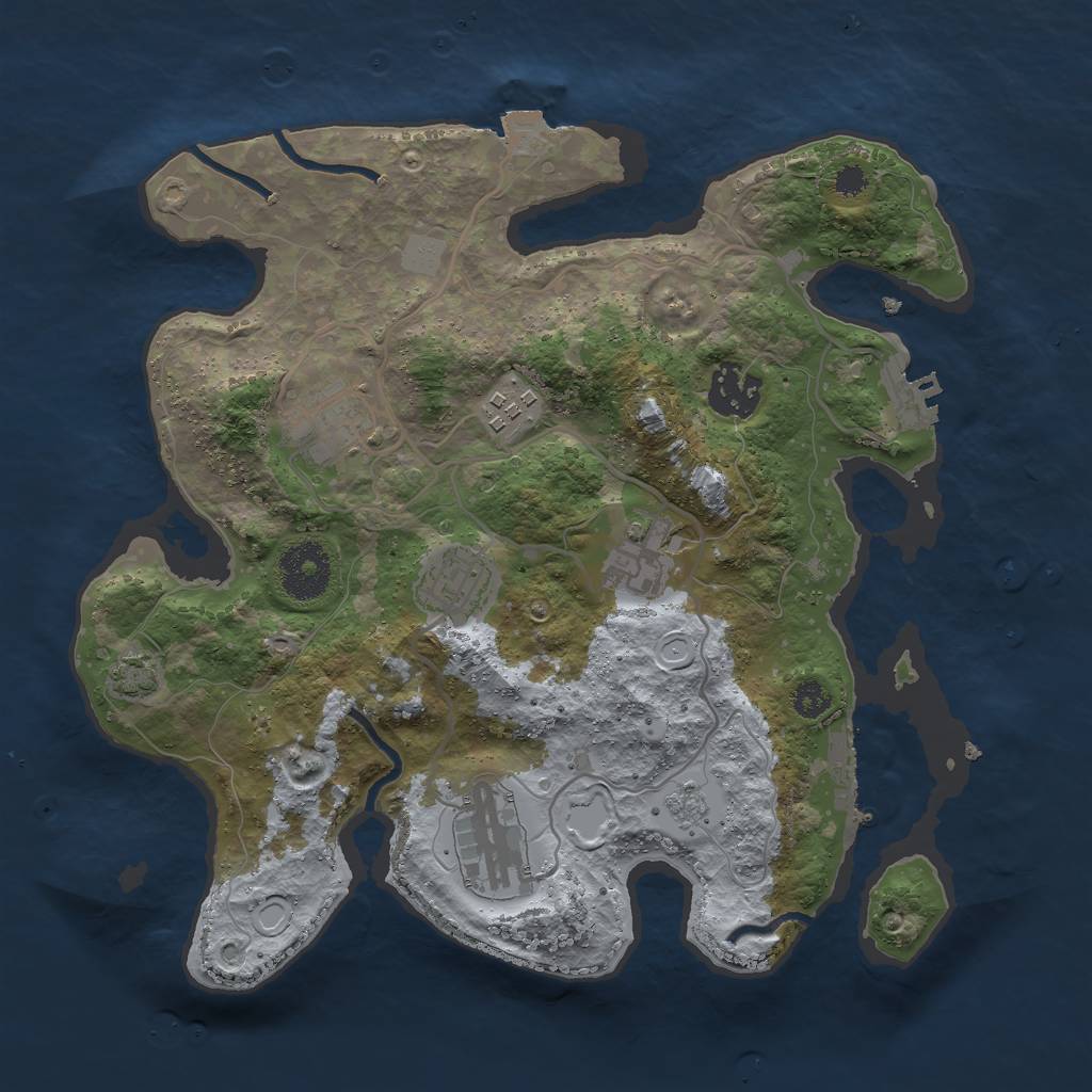 Rust Map: Procedural Map, Size: 3000, Seed: 9140, 13 Monuments