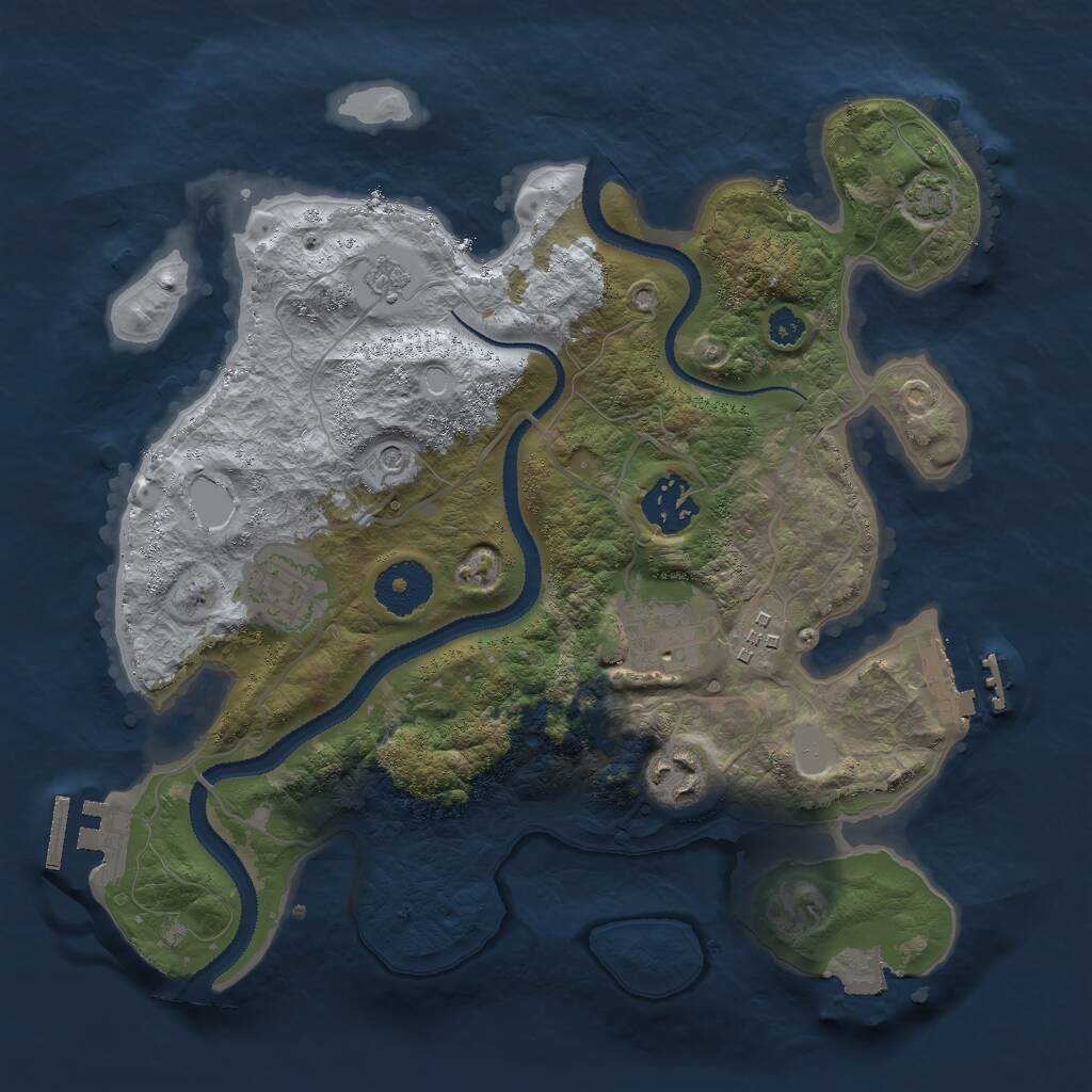 Rust Map: Procedural Map, Size: 3000, Seed: 1862088637, 11 Monuments