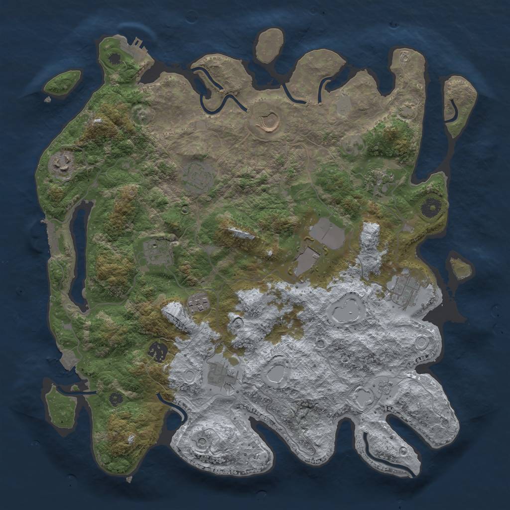 Rust Map: Procedural Map, Size: 3900, Seed: 82559522, 18 Monuments