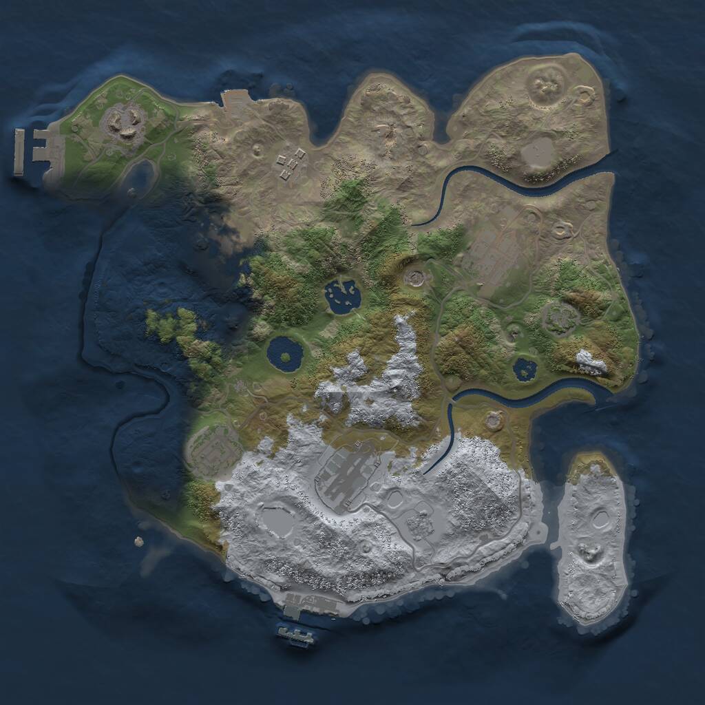 Rust Map: Procedural Map, Size: 3000, Seed: 14439, 13 Monuments