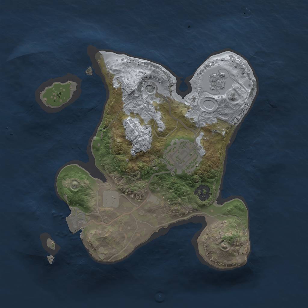 Rust Map: Procedural Map, Size: 2000, Seed: 19932, 6 Monuments