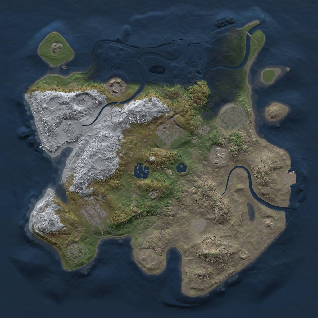 Rust Map: Procedural Map, Size: 3000, Seed: 29757, 11 Monuments