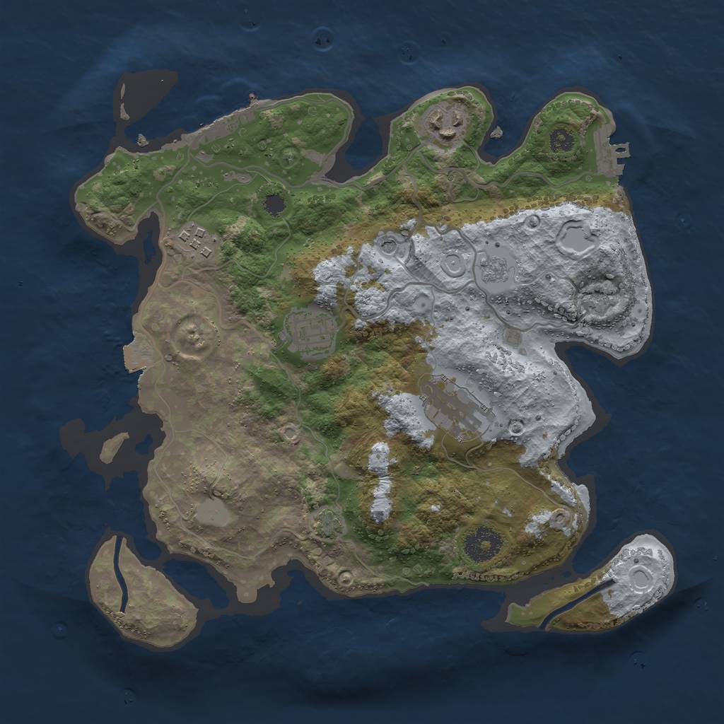 Rust Map: Procedural Map, Size: 3000, Seed: 15319, 12 Monuments