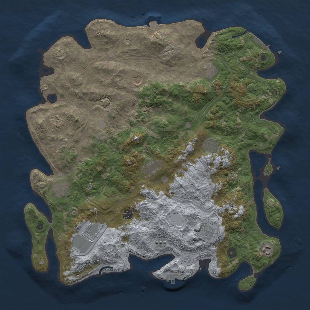 Rust Map: Procedural Map, Size: 4500, Seed: 62945, 19 Monuments