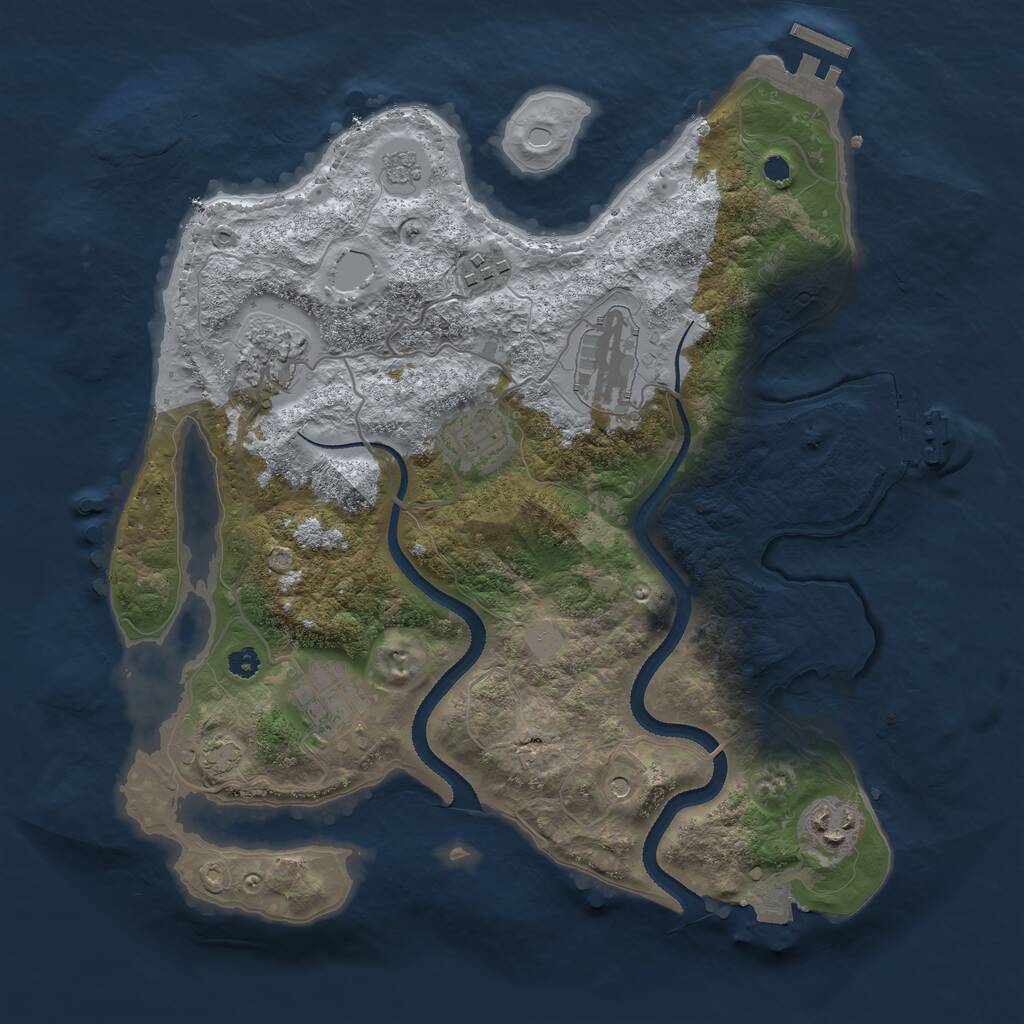 Rust Map: Procedural Map, Size: 3300, Seed: 258204511, 12 Monuments