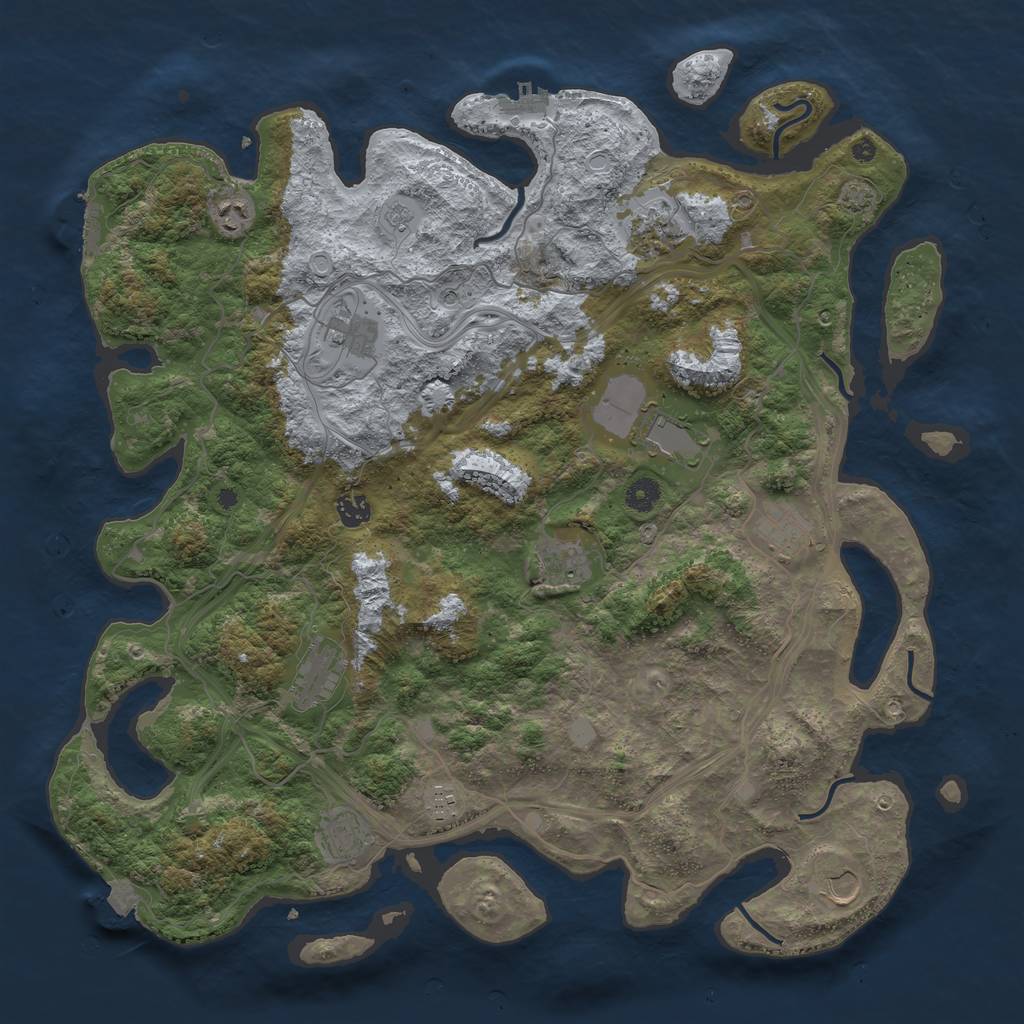 Rust Map: Procedural Map, Size: 4500, Seed: 23361, 19 Monuments