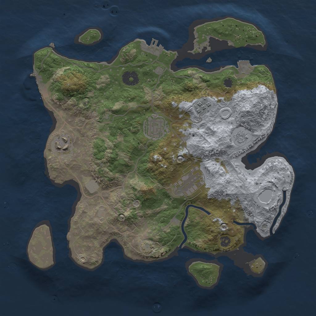 Rust Map: Procedural Map, Size: 3000, Seed: 23502, 11 Monuments