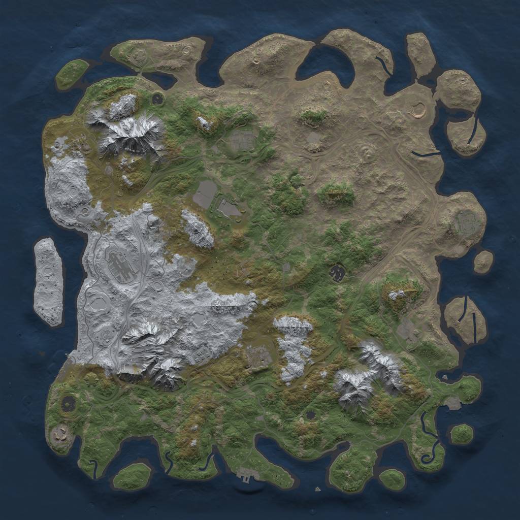 Rust Map: Procedural Map, Size: 5000, Seed: 75046, 19 Monuments