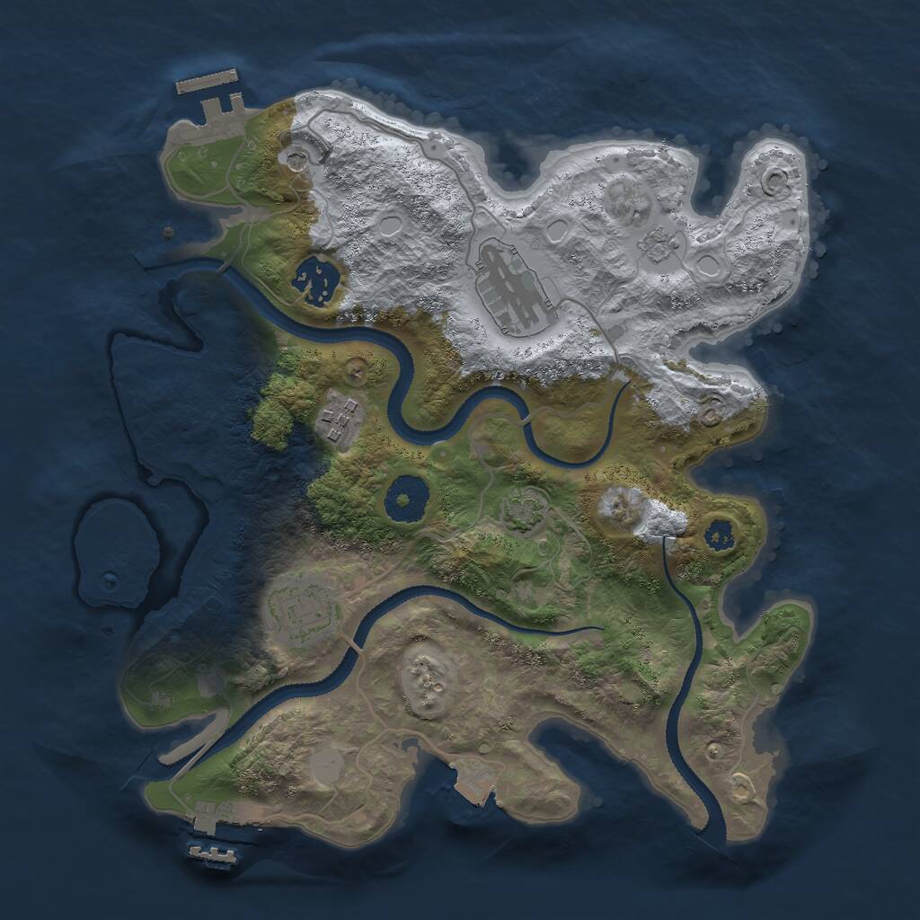 Rust Map: Procedural Map, Size: 3000, Seed: 11856, 10 Monuments