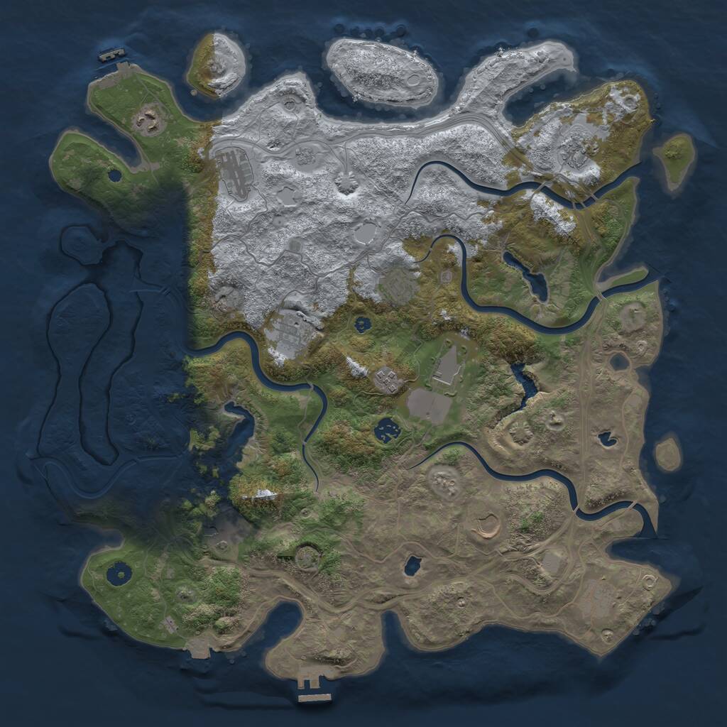 Rust Map: Procedural Map, Size: 4500, Seed: 1517375015, 17 Monuments