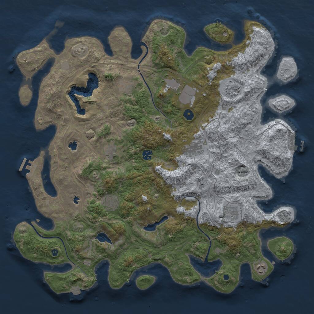 Rust Map: Procedural Map, Size: 4550, Seed: 93174069, 16 Monuments