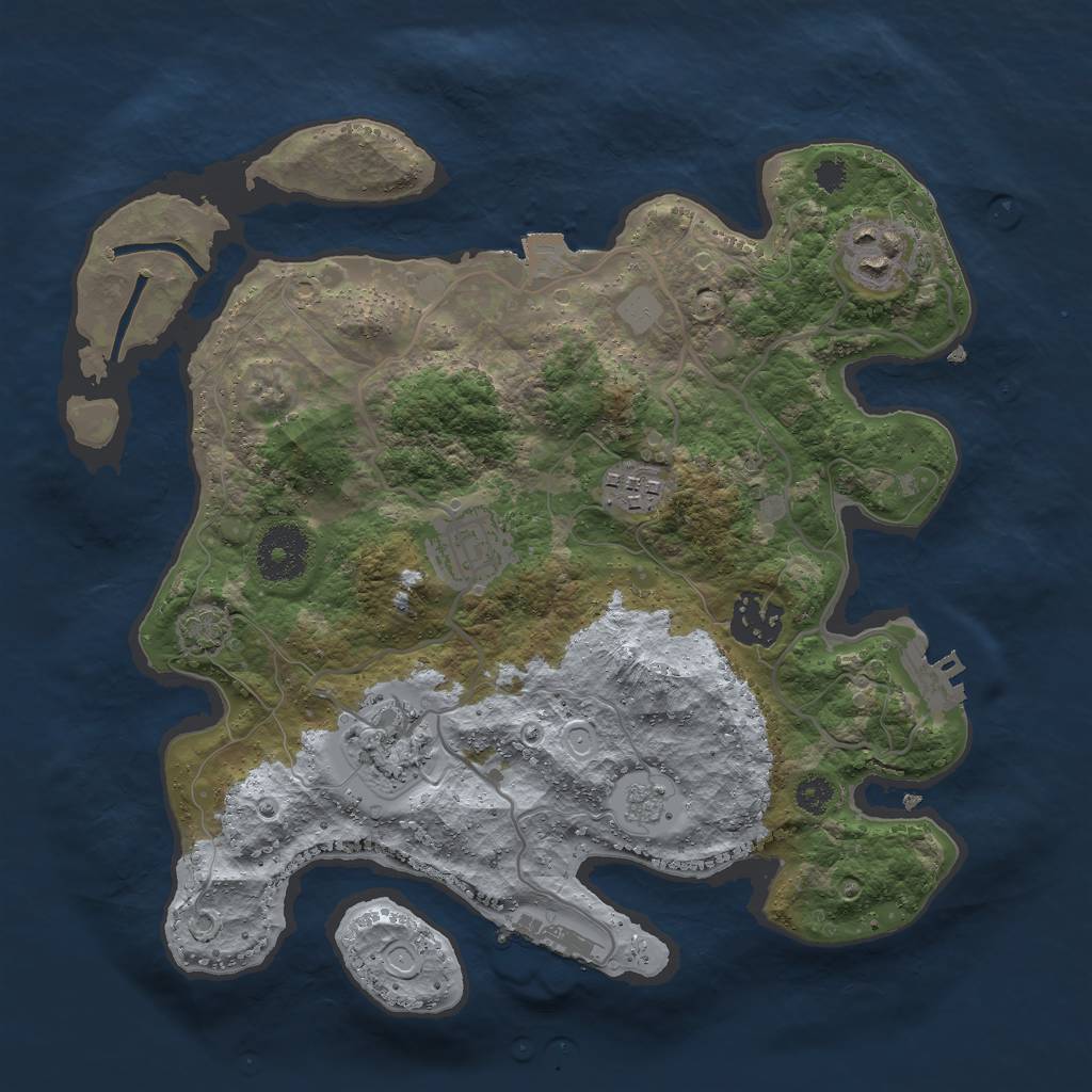 Rust Map: Procedural Map, Size: 3000, Seed: 4568446, 12 Monuments