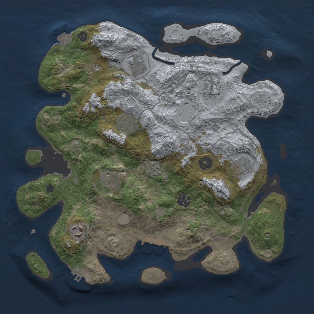 Rust Map: Procedural Map, Size: 3400, Seed: 78727719, 16 Monuments