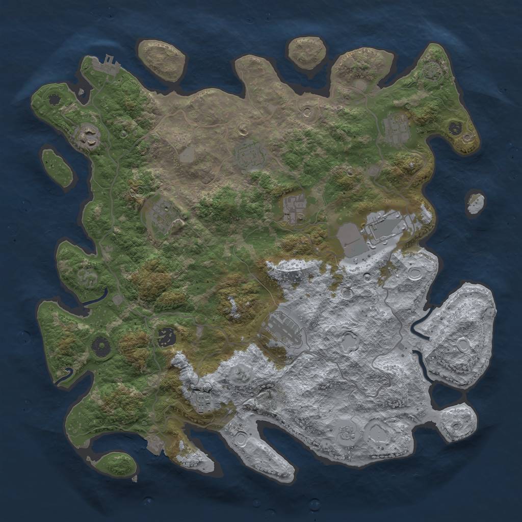 Rust Map: Procedural Map, Size: 4000, Seed: 20241114, 16 Monuments