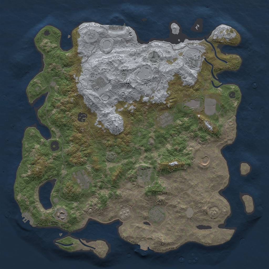 Rust Map: Procedural Map, Size: 4200, Seed: 66000, 19 Monuments