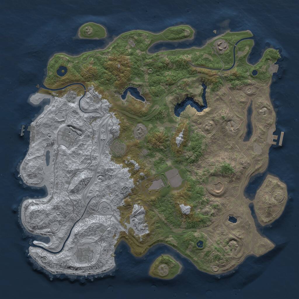 Rust Map: Procedural Map, Size: 4250, Seed: 644136695, 14 Monuments