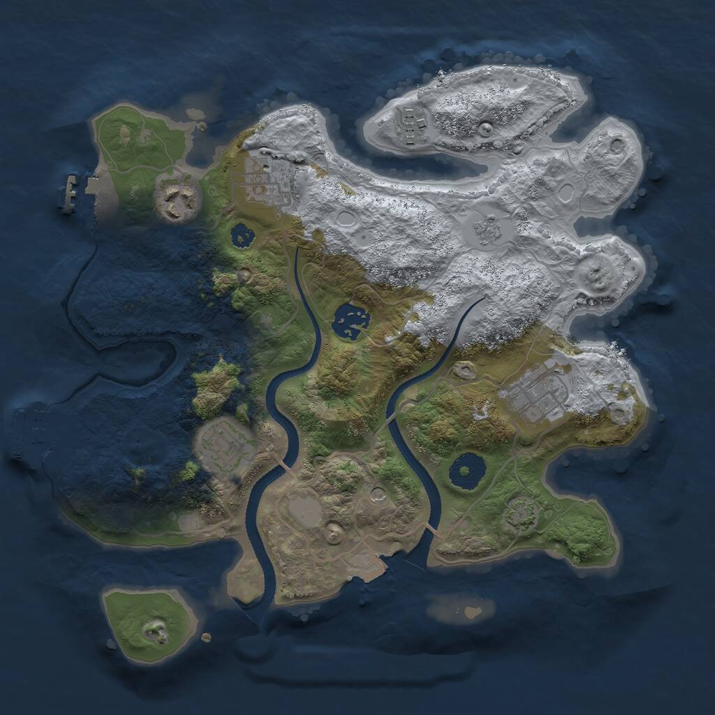 Rust Map: Procedural Map, Size: 3000, Seed: 3074651, 12 Monuments