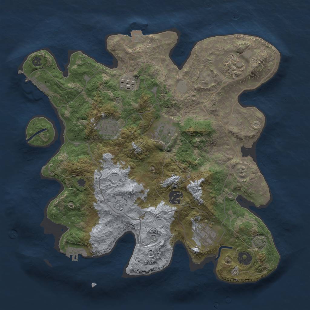 Rust Map: Procedural Map, Size: 3250, Seed: 75489632, 14 Monuments
