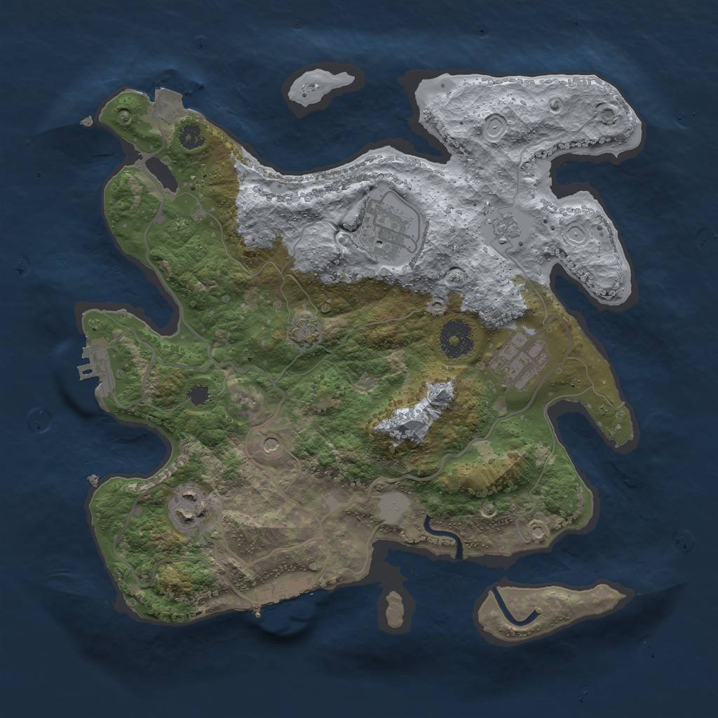 Rust Map: Procedural Map, Size: 3000, Seed: 2680739, 11 Monuments