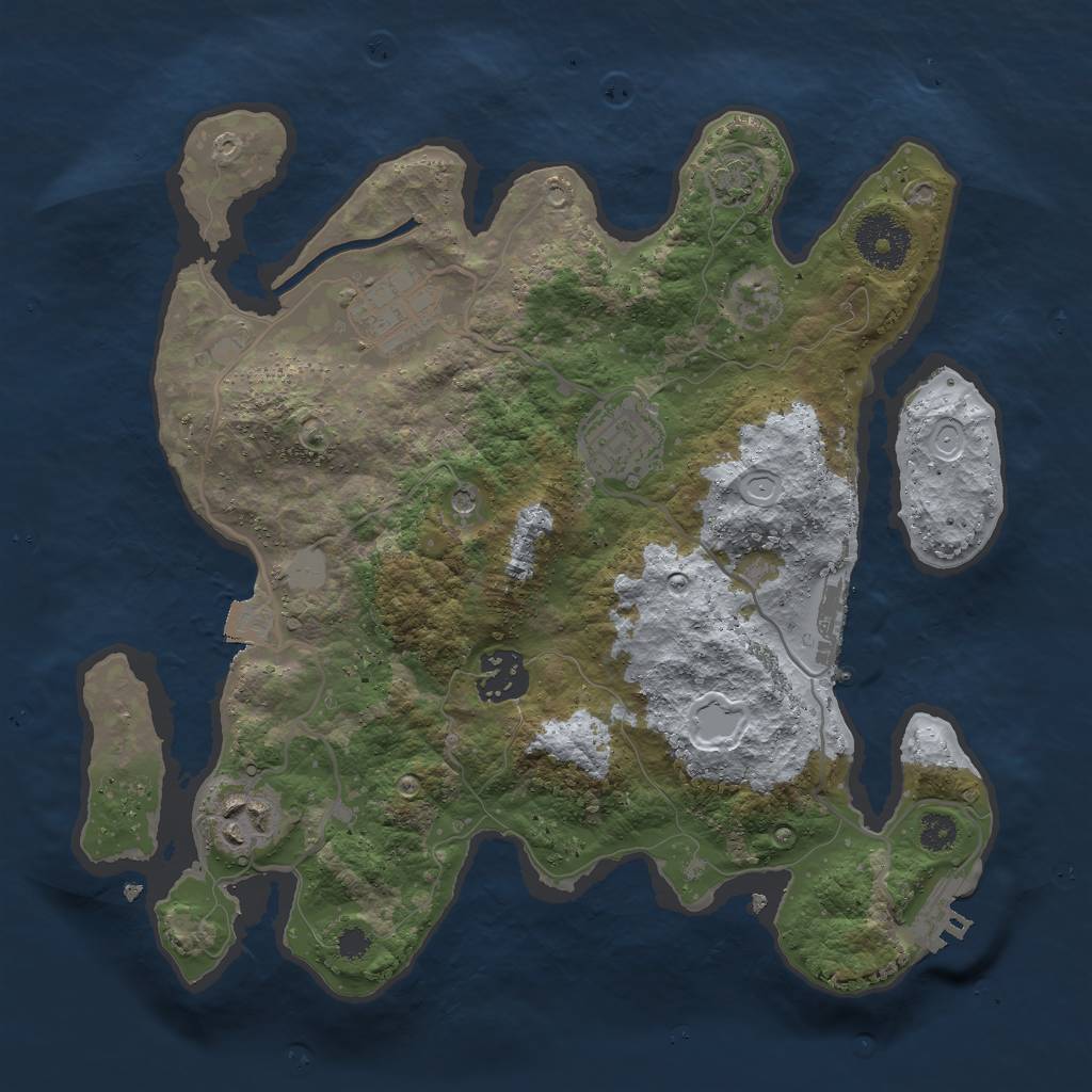 Rust Map: Procedural Map, Size: 3000, Seed: 111522335, 11 Monuments