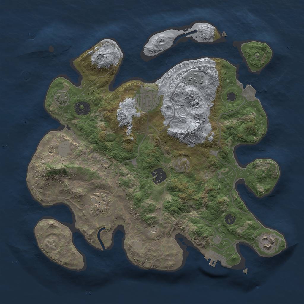 Rust Map: Procedural Map, Size: 3000, Seed: 1816017279, 11 Monuments