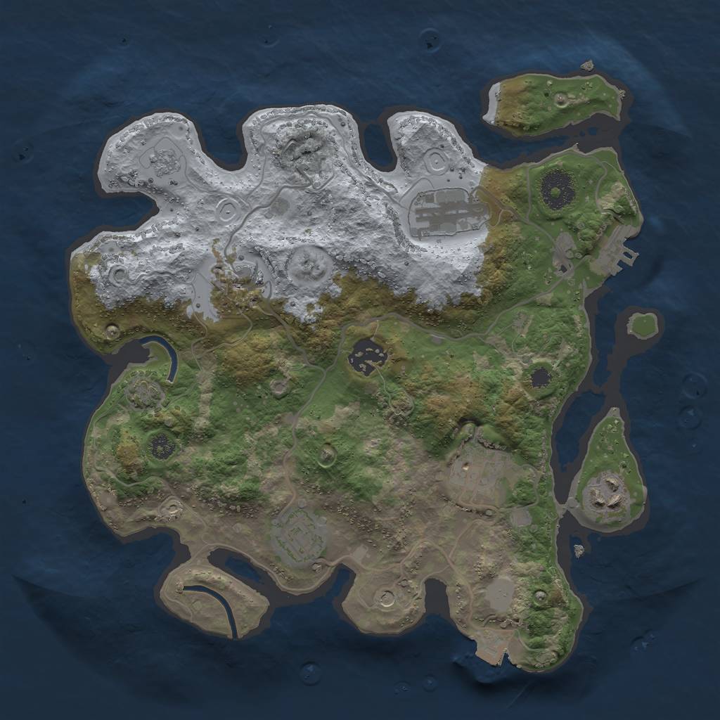 Rust Map: Procedural Map, Size: 3000, Seed: 7091996, 13 Monuments