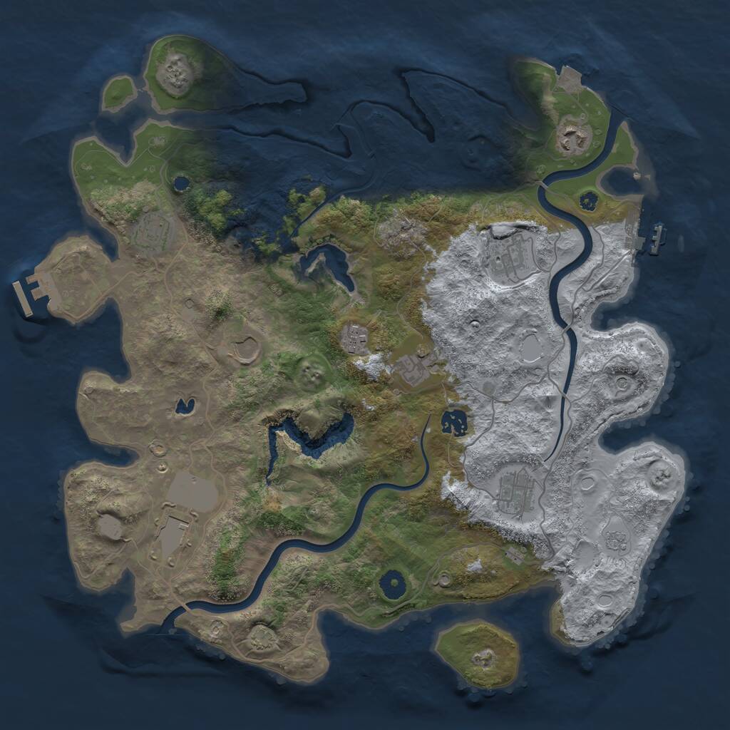 Rust Map: Procedural Map, Size: 4000, Seed: 554658765, 15 Monuments