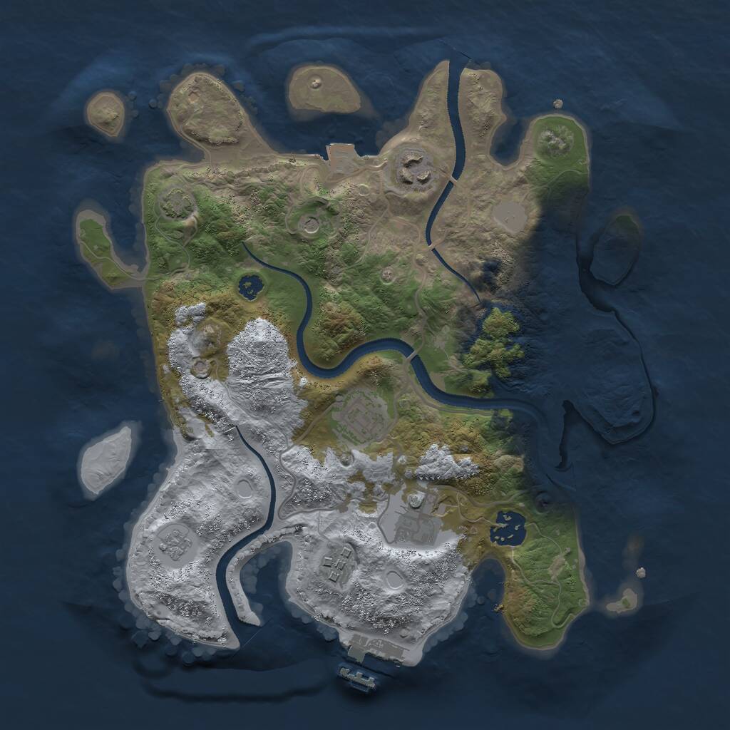 Rust Map: Procedural Map, Size: 3000, Seed: 746366526, 10 Monuments