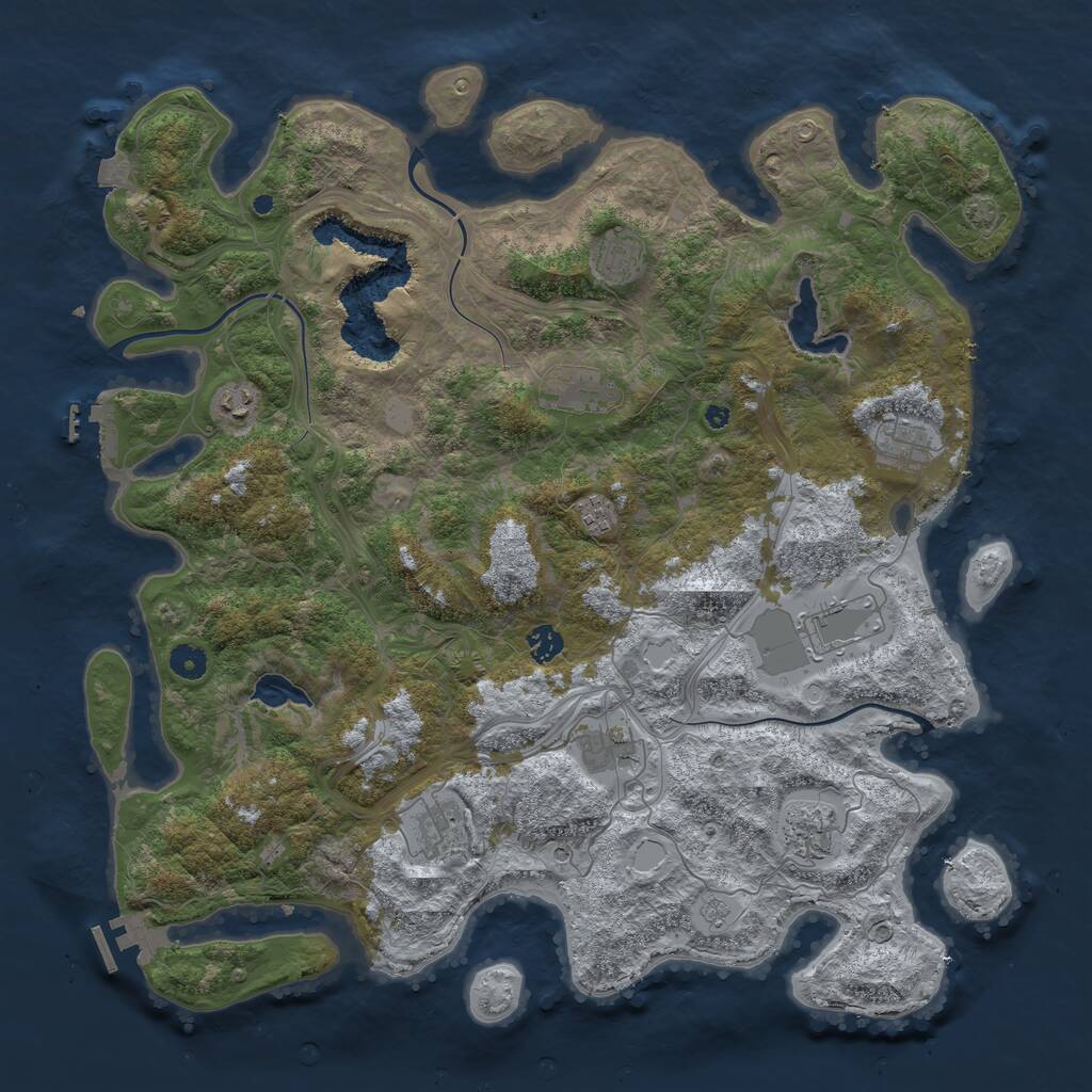 Rust Map: Procedural Map, Size: 4500, Seed: 594958884, 16 Monuments