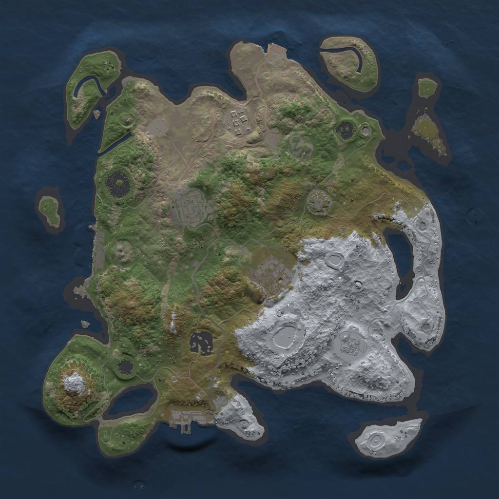 Rust Map: Procedural Map, Size: 3000, Seed: 56454682, 11 Monuments