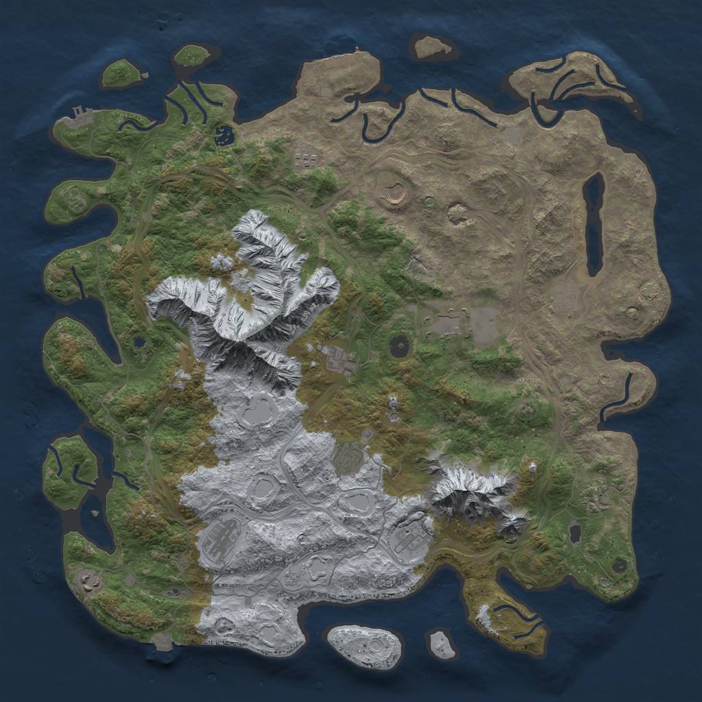 Rust Map: Procedural Map, Size: 5000, Seed: 1078422986, 19 Monuments
