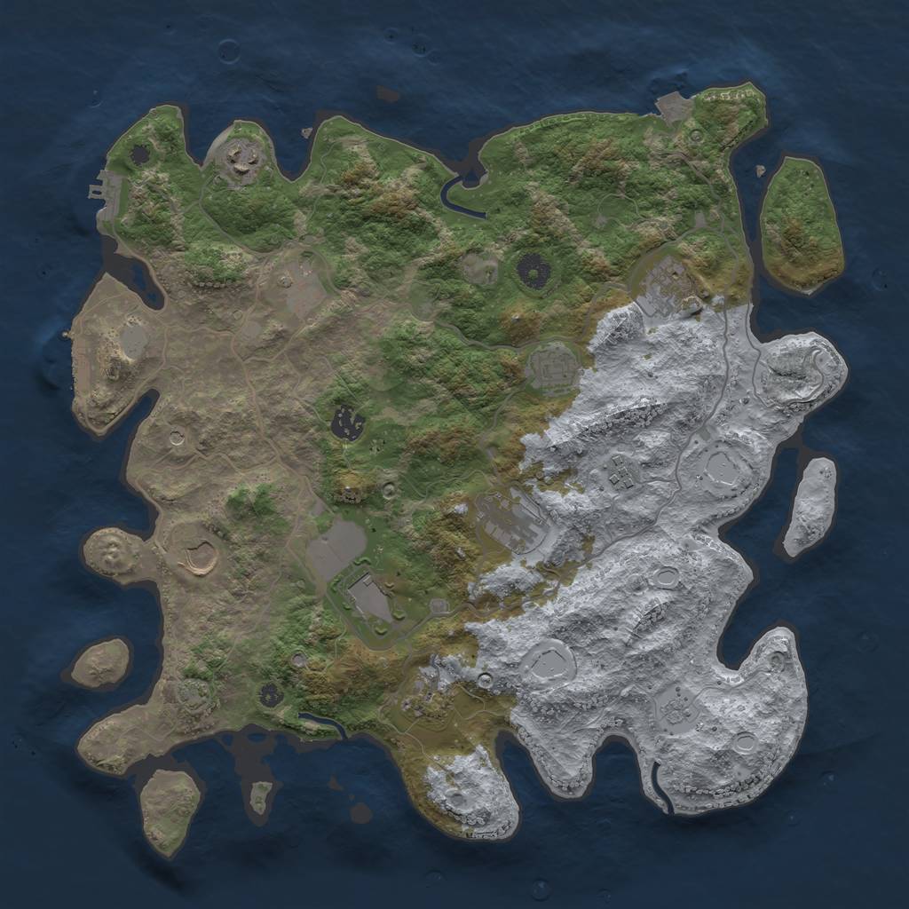 Rust Map: Procedural Map, Size: 4000, Seed: 1059455998, 18 Monuments