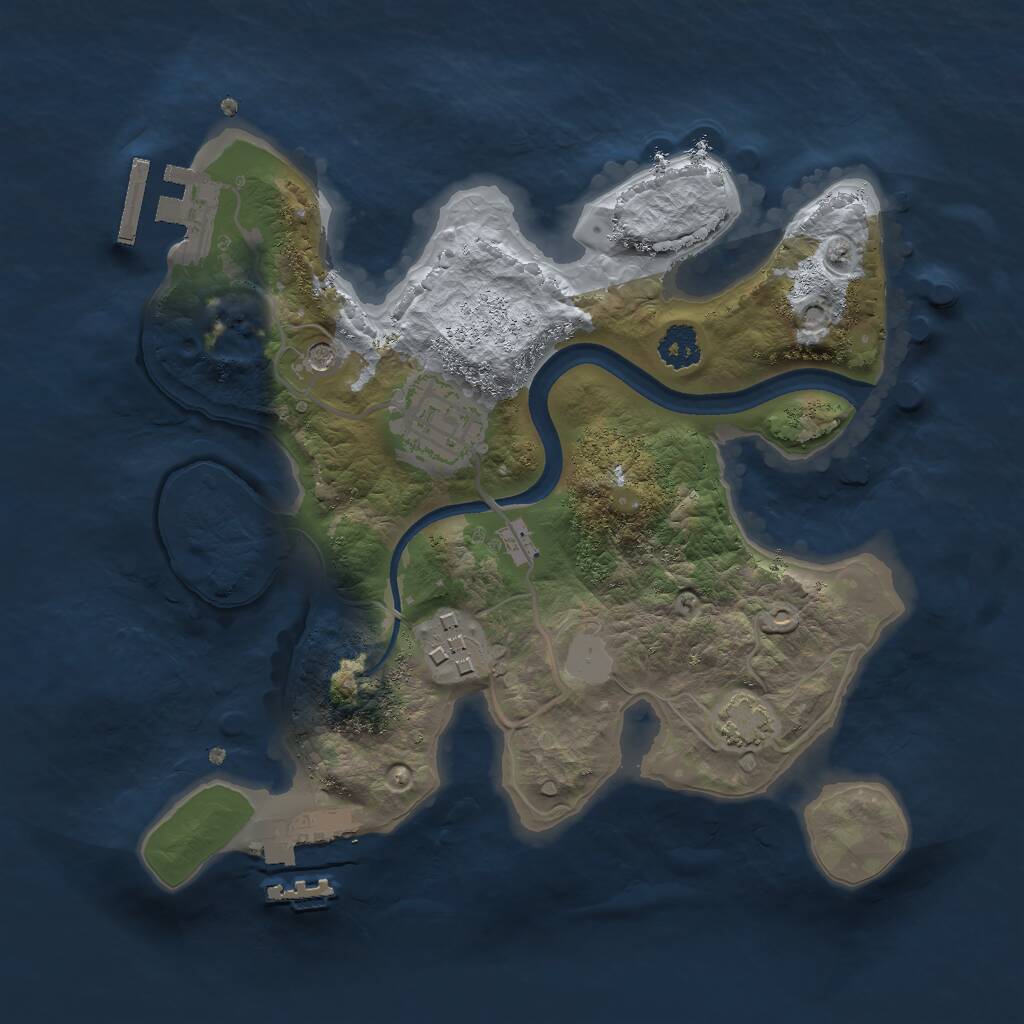 Rust Map: Procedural Map, Size: 2400, Seed: 215906301, 7 Monuments