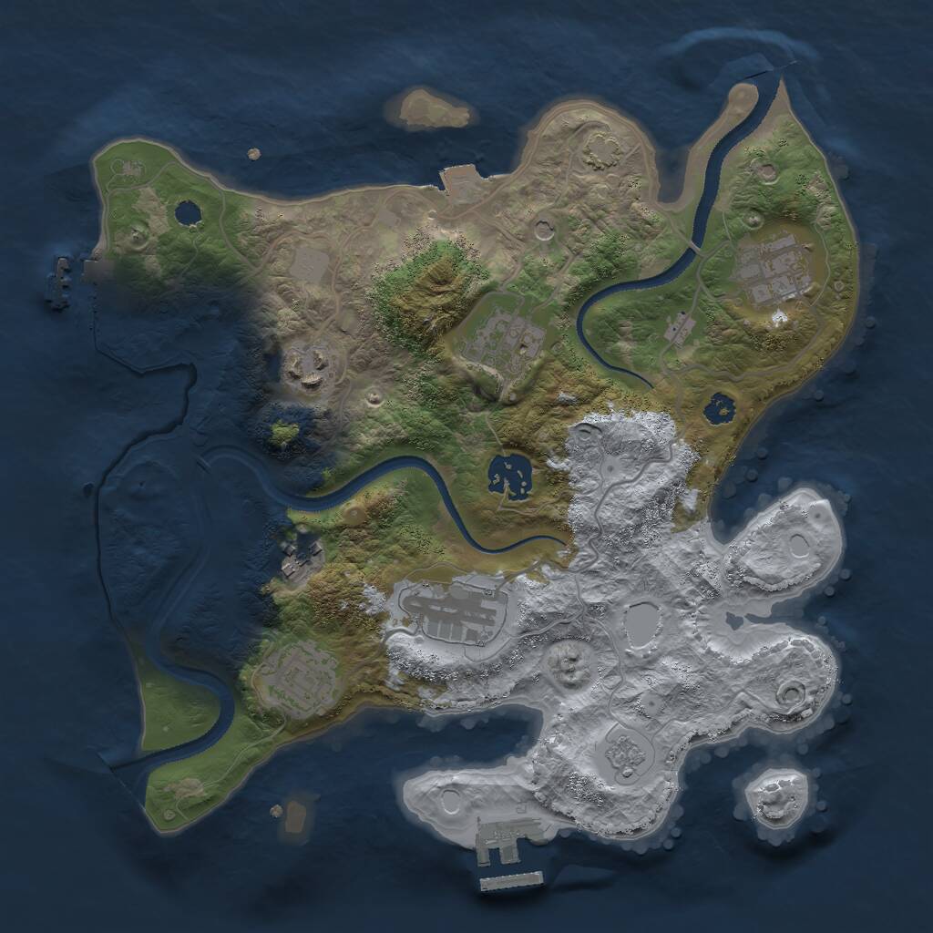 Rust Map: Procedural Map, Size: 3000, Seed: 16860, 13 Monuments