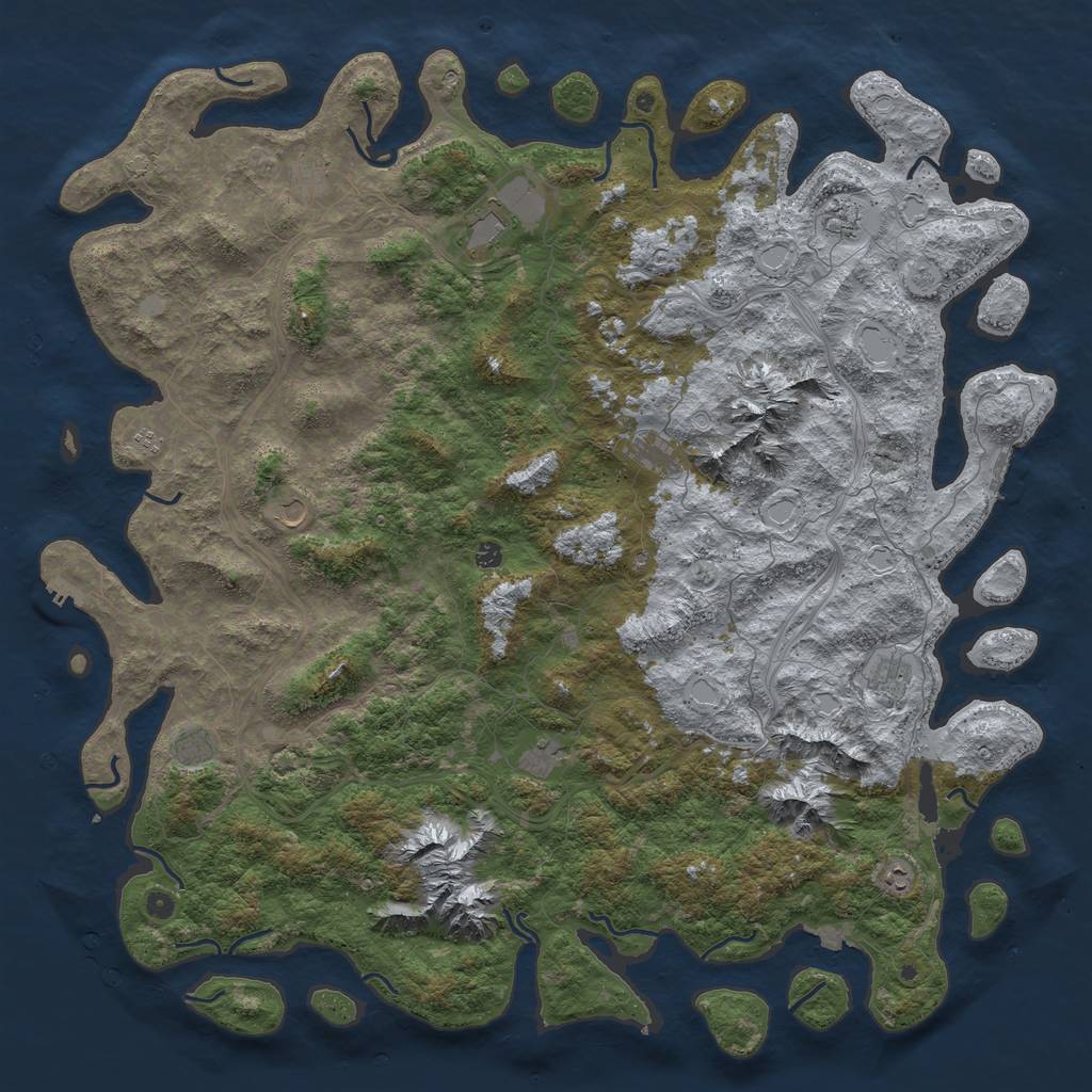 Rust Map: Procedural Map, Size: 6000, Seed: 55525116, 19 Monuments