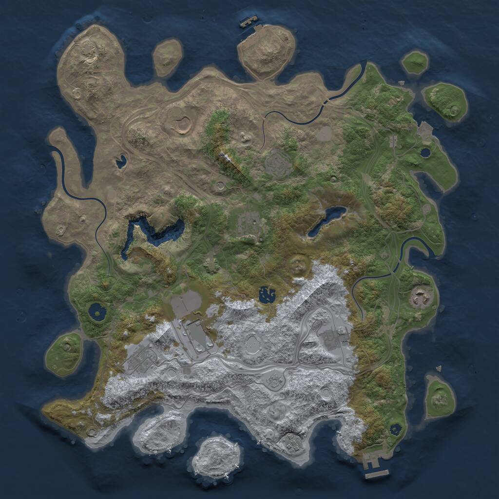 Rust Map: Procedural Map, Size: 4250, Seed: 648218156, 15 Monuments